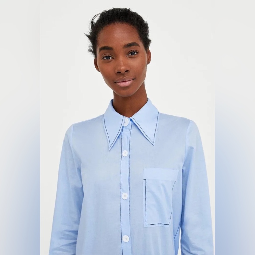 Zara Blue Cotton Shirt